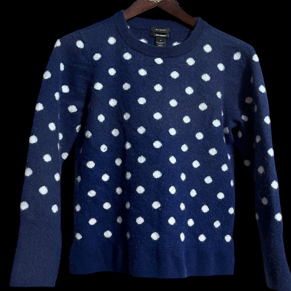HALOGEN Navy Polka Dot 100% Cashmere Sweater Sz XL Women - Picture 2 of 7